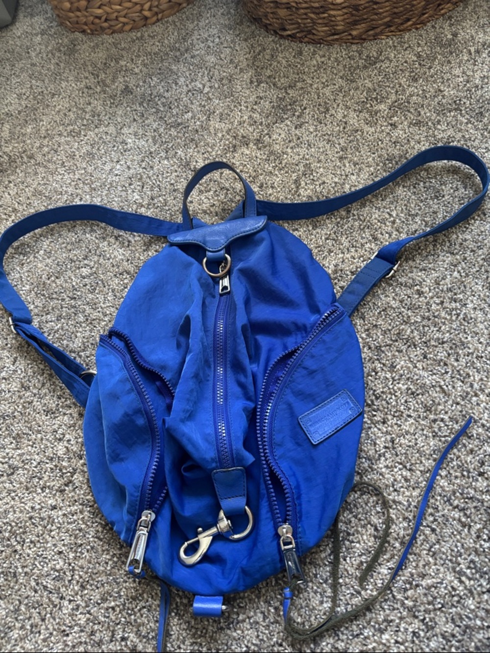 Cobalt blue Rebecca Minkoff nylon backpack